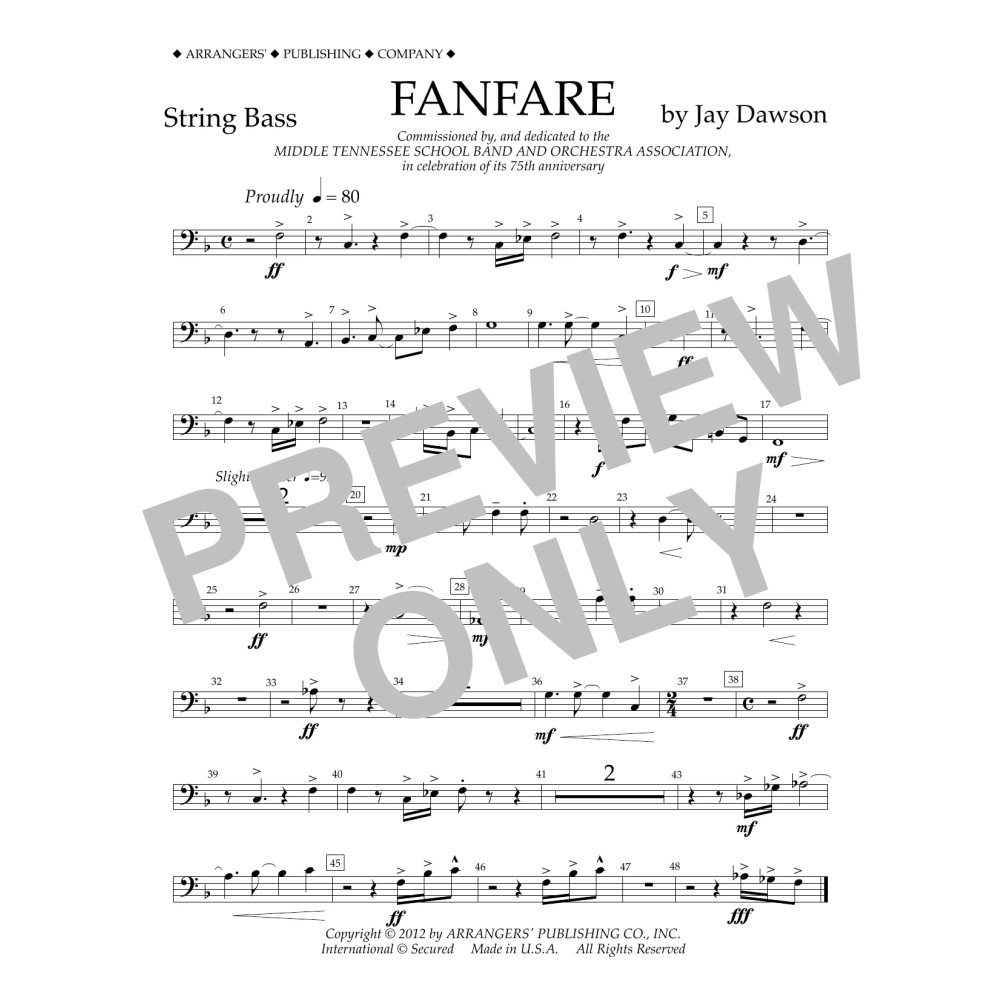 Fanfare - String Bass